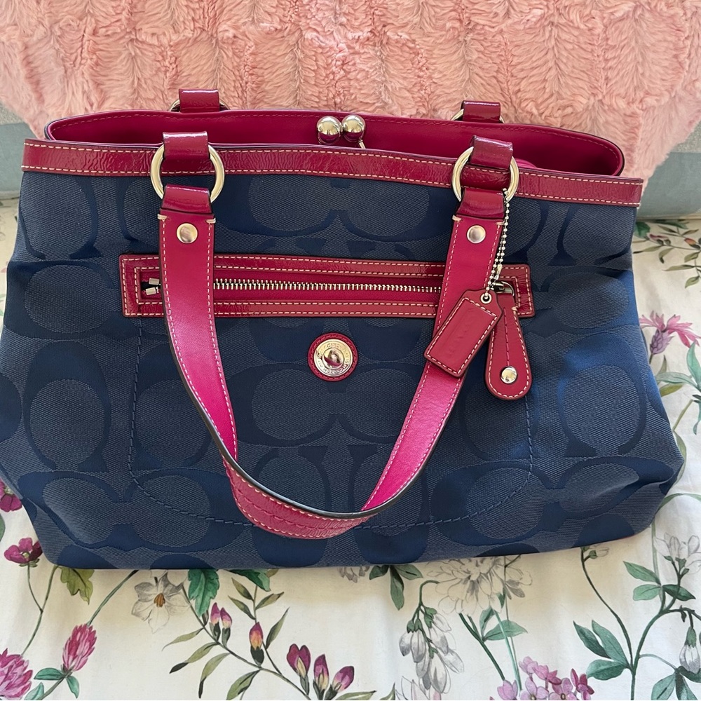 Blue/Pink Vintage Coach Bag